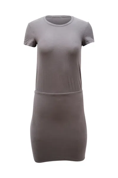 James Perse Jersey Blouson Dress In Grey Cotton