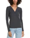 James Perse Jersey Henley Top In Blue