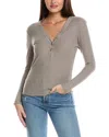 James Perse Jersey Henley Top In Gray