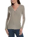 James Perse Jersey Henley Top In Gray
