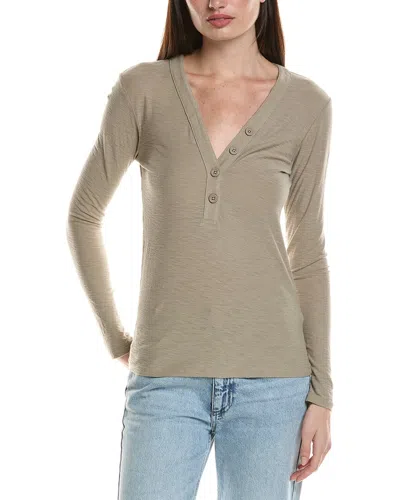 James Perse Jersey Henley Top In Neutral