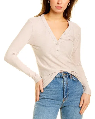 James Perse Jersey Henley Top In Neutral