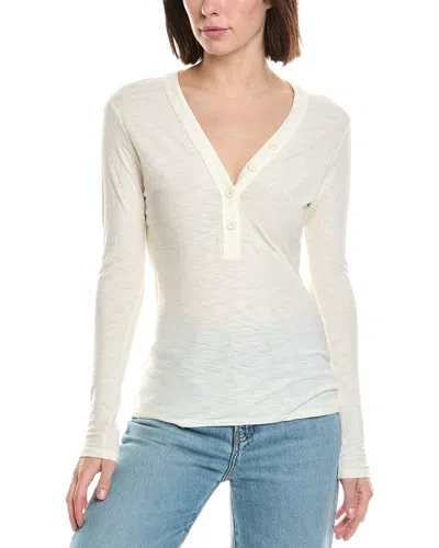 James Perse Jersey Henley Top In White