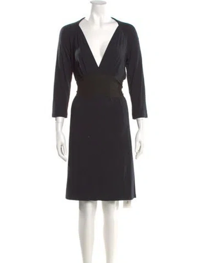 Pre-owned James Perse Jersey Knee-length Dress In Black
