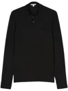 James Perse Jersey Longsleeved Polo Shirt In Black