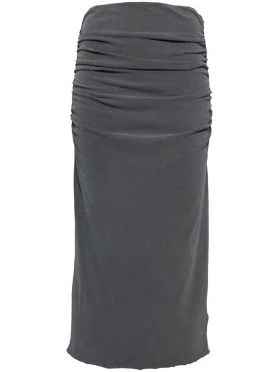 James Perse Jersey Pencil Skirt In Grey