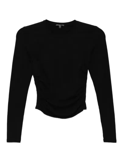 James Perse Jersey-ruched Top In Black