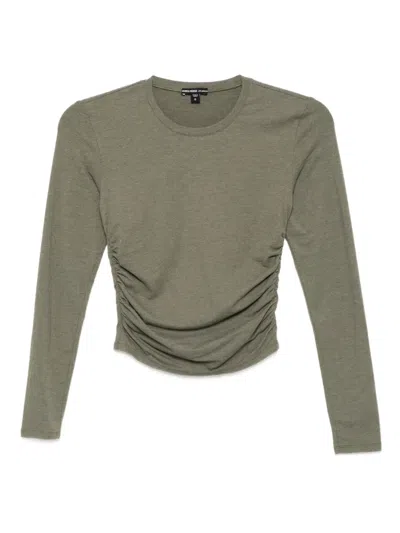 James Perse Jersey-ruched Top In Gray