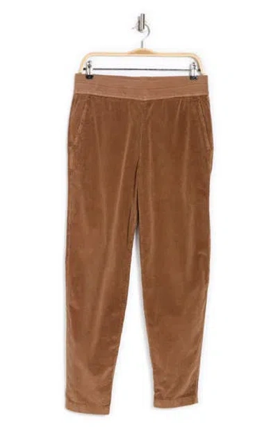 James Perse Jumbo Corduroy Relaxed Fit Pull-on Pants In Chestnut Pigment