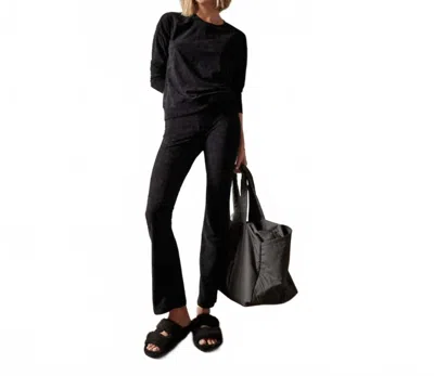 James Perse Kick Leg Velvet Legging In Black