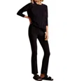 James Perse Kick Leg Velvet Leggings In Black In Black