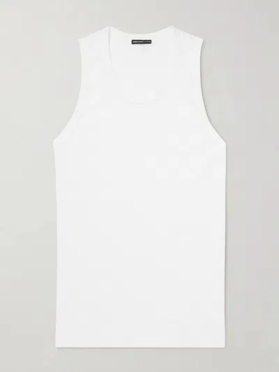 James Perse La Skate Ribbed Stretch-cotton Jersey Tank Top In White