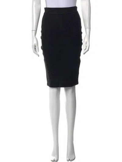 Pre-owned James Perse Lasercut Accents Knee-length Skirt In Black/grey