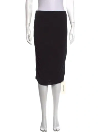 Pre-owned James Perse Lasercut Accents Midi Length Skirt In Black