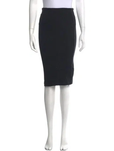 Pre-owned James Perse Lasercut Accents Midi Length Skirt In Blue