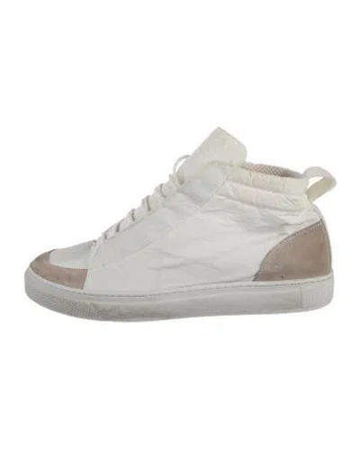 Pre-owned James Perse Leather Sneakers In White