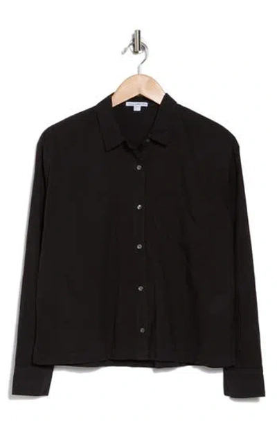 James Perse Light Cotton Button-up Shirt In Black