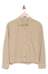 James Perse Light Cotton Button-up Shirt In Sand Dune