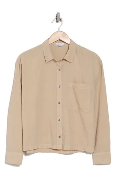 James Perse Light Cotton Button-up Shirt In Sand Dune