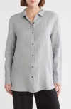 James Perse Lightweight Linen Button-up Shirt In Breeze Pigment