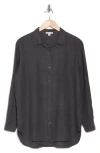 James Perse Lightweight Linen Button-up Shirt In Magma Pigment