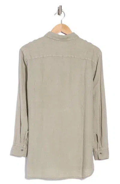 James Perse Lightweight Linen Button-up Shirt In S Pigment