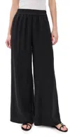 James Perse Lightweight Linen Culotte Pants Black In Black