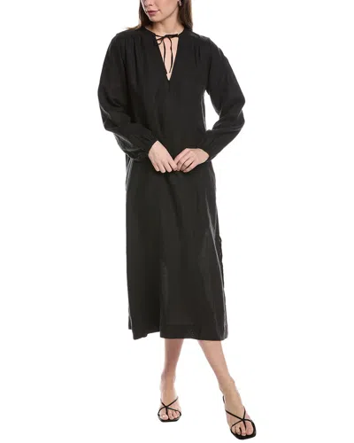 James Perse Lightweight Linen Maxi Dress In Black