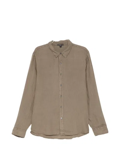 James Perse Lightweight Linen Shirt In Brown