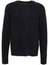 James Perse Lightweight Textured Cashmere Crew In Black