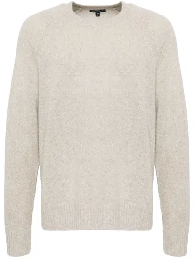 James Perse Lightweight Textured Cashmere Crew In Neutrals