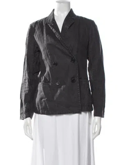 Pre-owned James Perse Linen Blazer In Grey
