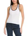James Perse Linen-blend Rib Tank In White