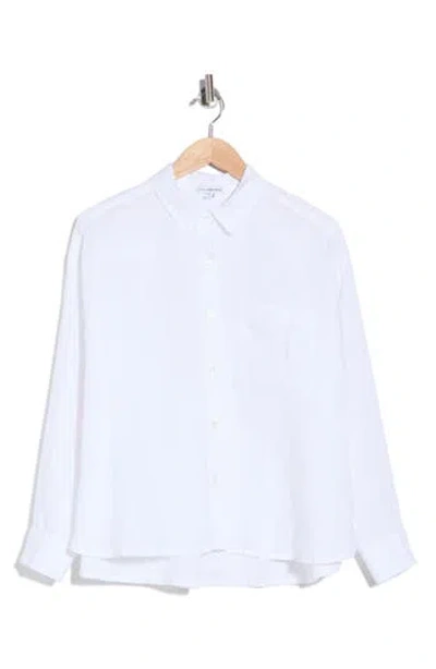 James Perse Linen Button-up Shirt In White