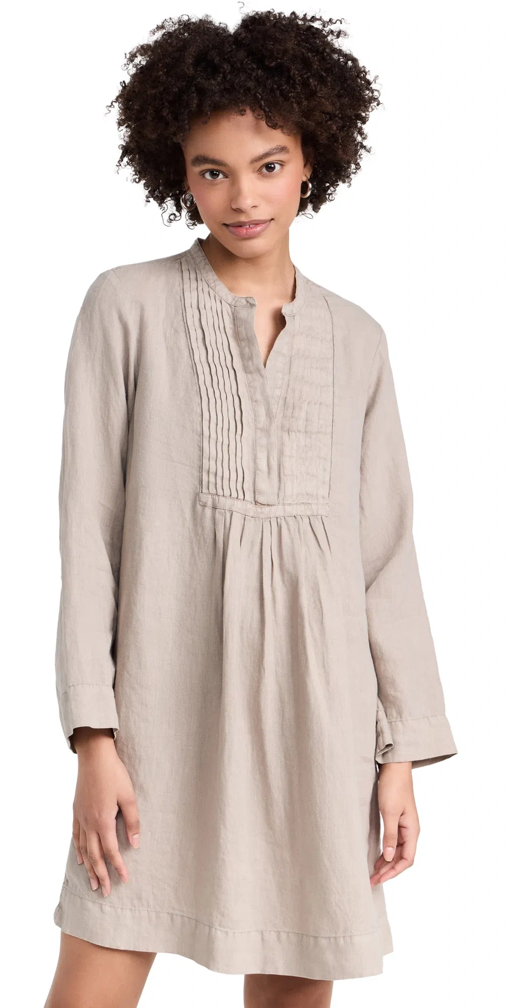 knee length dresses for ladies TOAST LINEN GATHERED DRESS