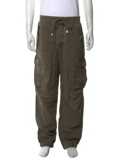 Pre-owned James Perse Linen Cargo Pants In Green