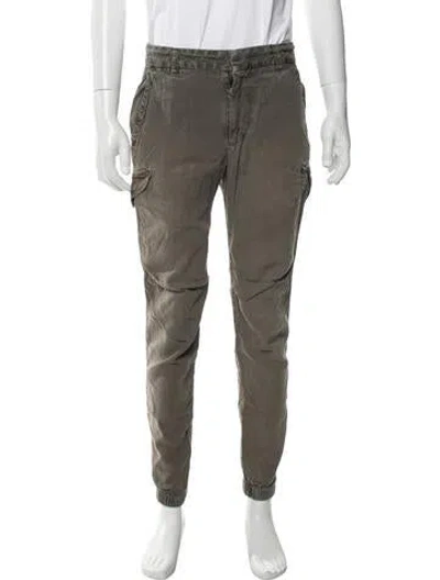 Pre-owned James Perse Linen Cargo Pants In Green