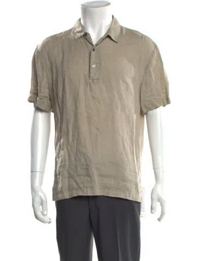 Pre-owned James Perse Linen Collar Polo Shirt In Neutrals