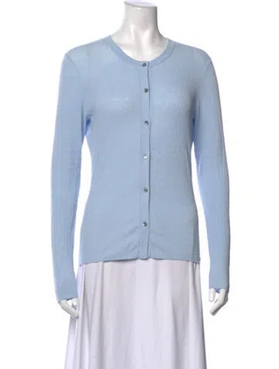 Pre-owned James Perse Linen Crew Neck Sweater In Blue