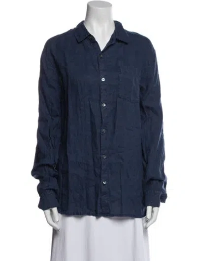 Pre-owned James Perse Linen Denim Jacket In Blue