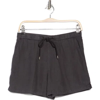 James Perse Linen Drawstring Shorts In Magma Pigment