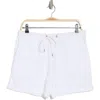 James Perse Linen Drawstring Shorts In White