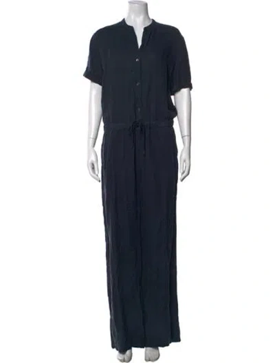 Pre-owned James Perse Linen Jumpsuit W/ Tags In Blue