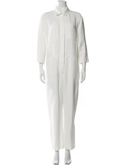 Pre-owned James Perse Linen Jumpsuit In White