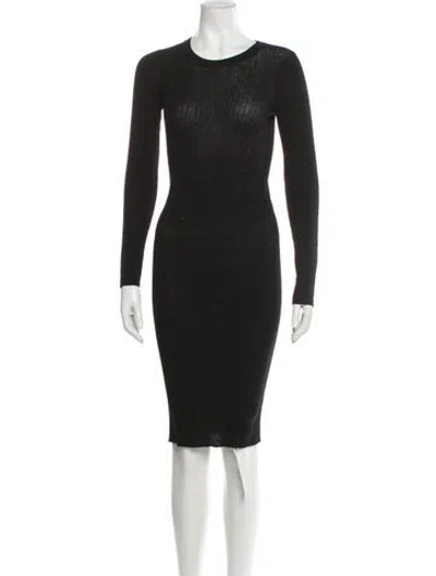 Pre-owned James Perse Linen Knee-length Dress In Black