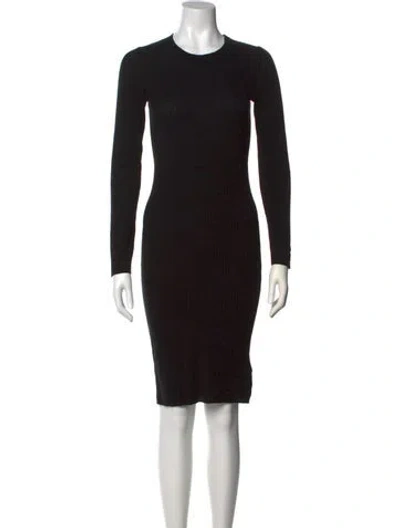 Pre-owned James Perse Linen Knee-length Dress In Black