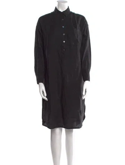 Pre-owned James Perse Linen Knee-length Dress In Black