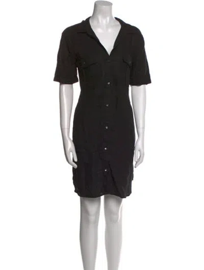 Pre-owned James Perse Linen Knee-length Dress In Black