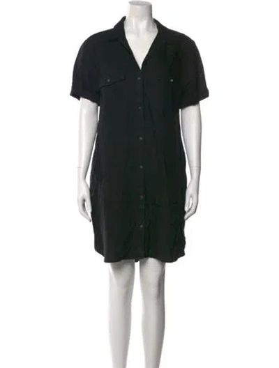 Pre-owned James Perse Linen Knee-length Dress In Black