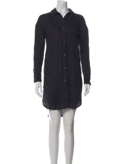 Pre-owned James Perse Linen Knee-length Dress In Black